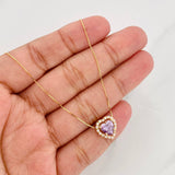 Set Cadena Veneciana + Dije Corazón Moisanitas 1.02 qts / 2.35g / 40cm Oro Amarillo 18K