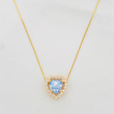 Set Cadena Veneciana + Dije Corazón Moisanitas 1.02 qts / 2.3g / 40cm Oro Amarillo 18K