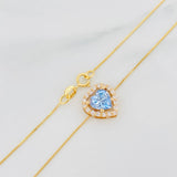Set Cadena Veneciana + Dije Corazón Moisanitas 1.02 qts / 2.3g / 40cm Oro Amarillo 18K