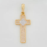 Dije Cruz 2.75g / 37cm Dos Oros Amarillo Blanco 18K