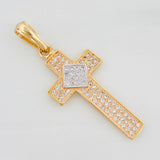 Dije Cruz 2.75g / 37cm Dos Oros Amarillo Blanco 18K