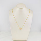 Set Cadena Veneciana + Dije Corazón Moisanitas 1.02 qts / 2.6g / 50cm Oro Amarillo 18K