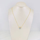 Set Cadena Veneciana + Dije Corazón Moisanitas 1.02 qts / 2.3g / 40cm Oro Amarillo 18K