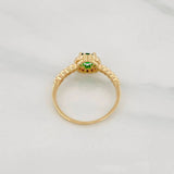 Anillo Solitario Halo 1.9g / T5 1/2 Oro Amarillo 18K
