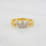 Anillo Corona Corazones 2.8g / T7 Oro Amarillo 18K