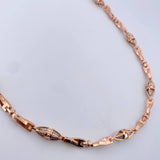 Cadena Rustica Dubai 107.05gr / 67.3cm / 7.3mm Circones Blancos Dos Oros Blanco Rosa 18K $