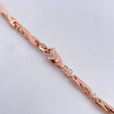 Cadena Rustica Dubai 107.05gr / 67.3cm / 7.3mm Circones Blancos Dos Oros Blanco Rosa 18K $