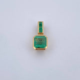 Dije Esmeralda 2.05gr / 1.4cm / Esmeraldas 1.36 Qts Oro Amarillo 18K (Joya) &