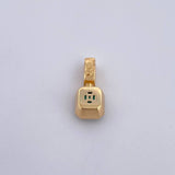 Dije Esmeralda 2.05gr / 1.4cm / Esmeraldas 1.36 Qts Oro Amarillo 18K (Joya) &