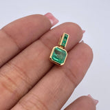 Dije Esmeralda 2.05gr / 1.4cm / Esmeraldas 1.36 Qts Oro Amarillo 18K (Joya) &