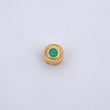 Herraje Circulo 0.75gr / 0.4cm / Esmeralda 12 Pts Oro Amarillo 18K (Joya) &