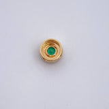 Herraje Circulo 0.75gr / 0.4cm / Esmeralda 12 Pts Oro Amarillo 18K (Joya) &