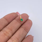 Dije Rectangulo 0.35gr / 1cm / Esmeralda 08 Pts Oro Amarillo 18K (Joya) &