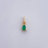 Dije Gota 0.45gr / 1.1cm / Esmeralda 08 Pts Oro Amarillo 18K (Joya) &