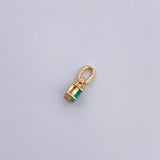 Dije Gota 0.45gr / 1.1cm / Esmeralda 08 Pts Oro Amarillo 18K (Joya) &