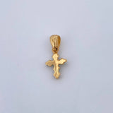 Dije Cruz 0.55gr / 1.4cm / Esmeraldas 06 Pts Oro Amarillo 18K (Joya) &