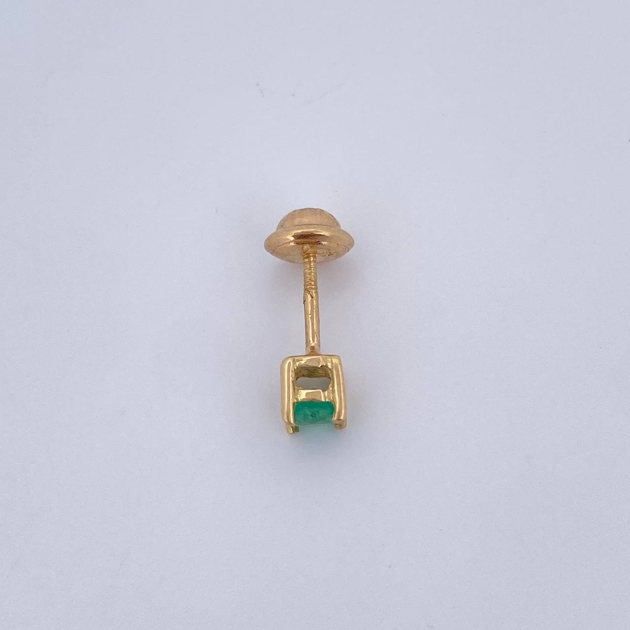 Topo Cuatro Garras 0.55gr / Esmeralda 14 Pts Oro Amarillo 18K (Joya) &