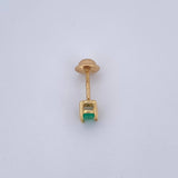 Topo Cuatro Garras 0.55gr / Esmeralda 14 Pts Oro Amarillo 18K (Joya) &