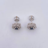 Topos Flor 3.95gr / Zafiros 0.44 Diamantes 16 Pts Oro Blanco 18K (Joya) &