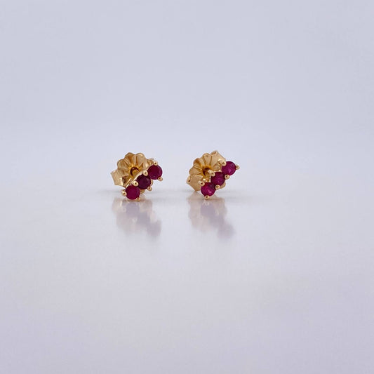 Topos Linea 0.8gr / Rubies 15 Pts Oro Amarillo 18K (Joya) &