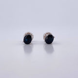 Topos Cuatro Garras 1.6gr / Zafiros 1.06 Qts Oro Blanco 18K (Joya) &
