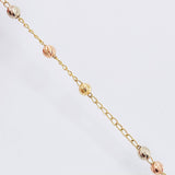 Pulso Denario Virgen Milagrosa Diamantado 2.7gr / 18.5cm / 4mm Tres Oros 18K ©