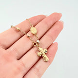 Pulso Denario Virgen Milagrosa Diamantado 2.7gr / 18.5cm / 4mm Tres Oros 18K ©