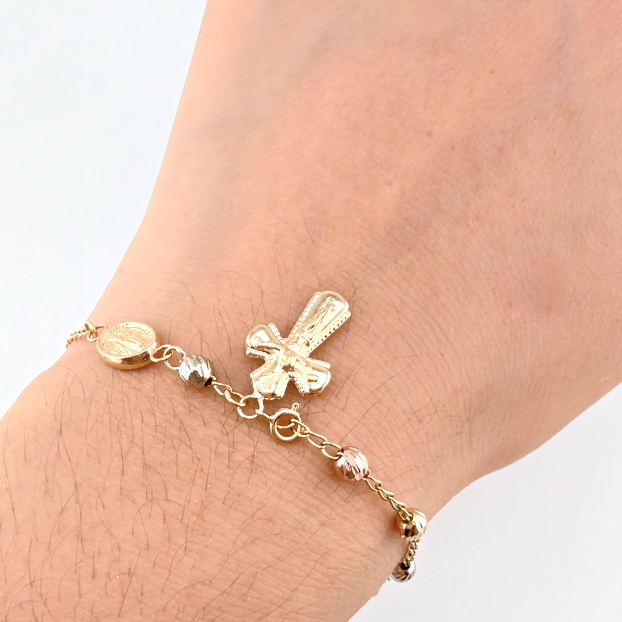 Pulso Denario Virgen Milagrosa 2.7gr / 17.5cm / 4mm Tres Oros 18K