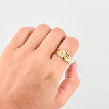 Anillo Abrazo Enlazado 2gr / T9 3/4 / Oro Amarillo 18K