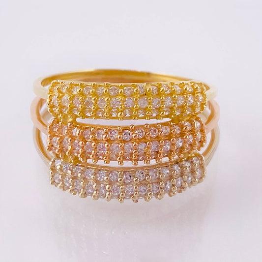 Anillo Tres Bandas 3.65gr / T6 1/2 / Tres Oros 18K ©