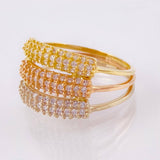 Anillo Tres Bandas 3.65gr / T6 3/4 / Tres Oros 18K *