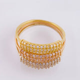 Anillo Tres Bandas 3.65gr / T6 1/2 / Tres Oros 18K ©