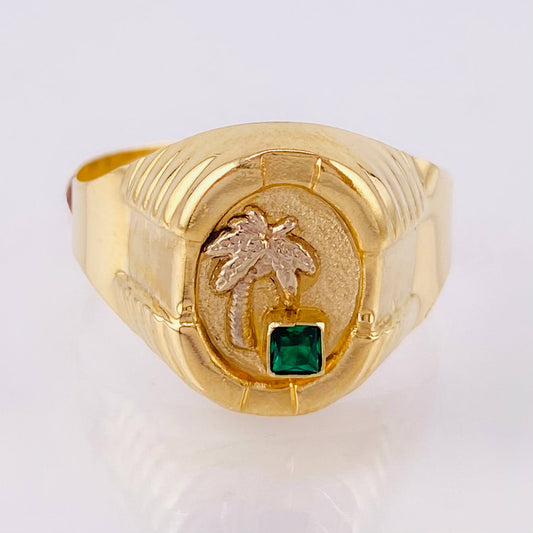 Anillo Marco Palmera 3.3gr / T9 1/4 / Oro Amarillo 18K ©