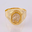 Anillo Marco Circular Herradura Caballo 3.8gr / T11 / Dos Oros Amarillo Blanco 18K
