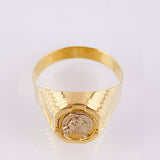 Anillo Marco Circular Herradura Caballo 3.8gr / T11 / Dos Oros Amarillo Blanco 18K