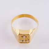 Anillo Marco Ancla 3.5gr / T11 1/4 / Dos Oros Amarillo Blanco 18K *