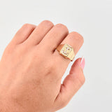 Anillo Marco Ancla 3.65gr / T10 / Dos Oros Amarillo Blanco 18K