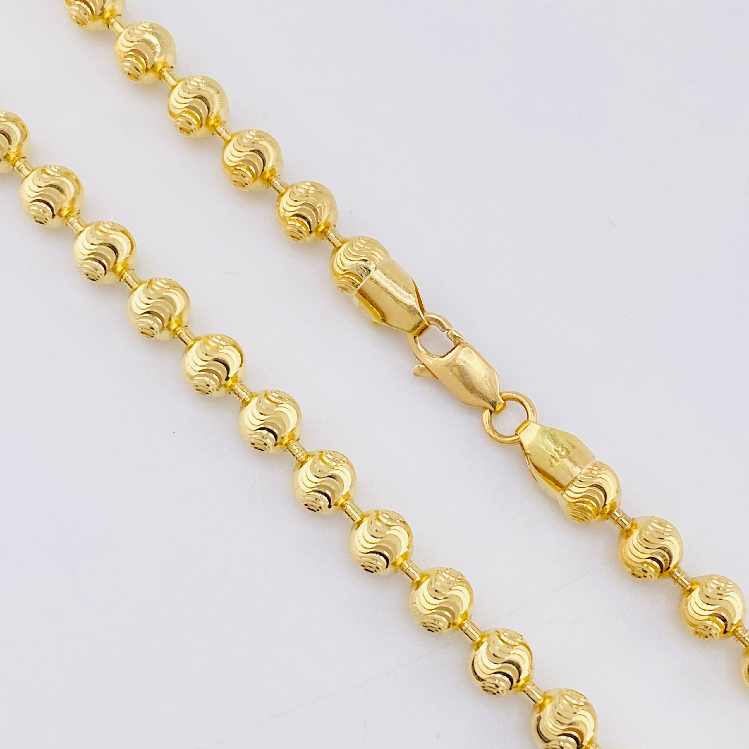 Cadena Militar Media Luna 30.95gr / 70cm / 5mm Oro Amarillo Nac.Esp. 18K ©