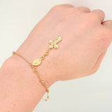 Pulso Denario Virgen Milagrosa 2.3gr / 17.5cm / 3mm Oro Amarillo 18K