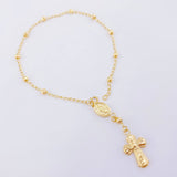 Pulso Denario Virgen Milagrosa 2.3gr / 17.5cm / 3mm Oro Amarillo 18K