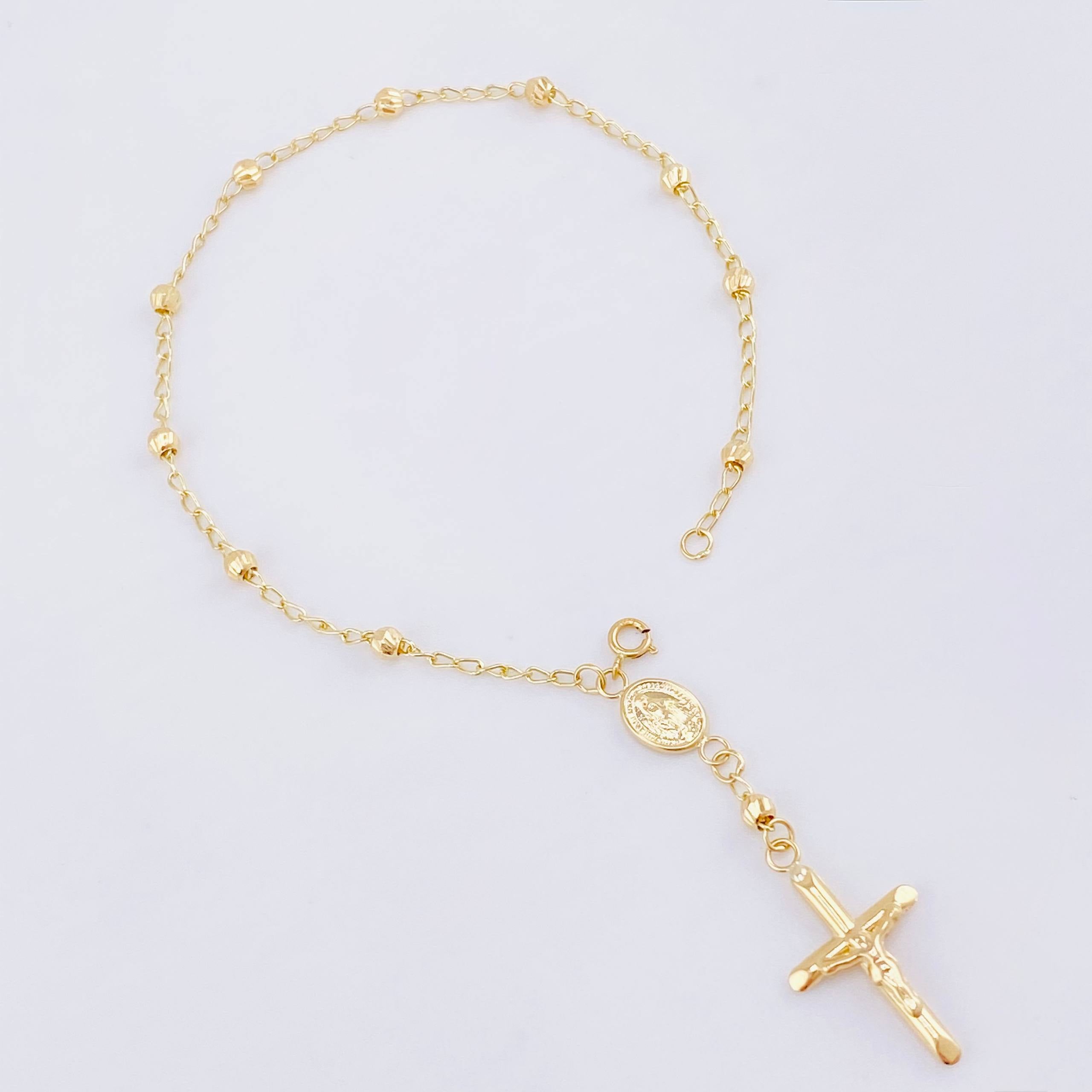 Pulso Denario Virgen Milagrosa 2.2gr / 17.5cm / 3mm Oro Amarillo 18K