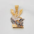 Dije San Miguel 4.05g / 3cm Tres Oros Amarillo Blanco Negro 18K
