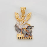 Dije San Miguel 4.05g / 3cm Tres Oros Amarillo Blanco Negro 18K