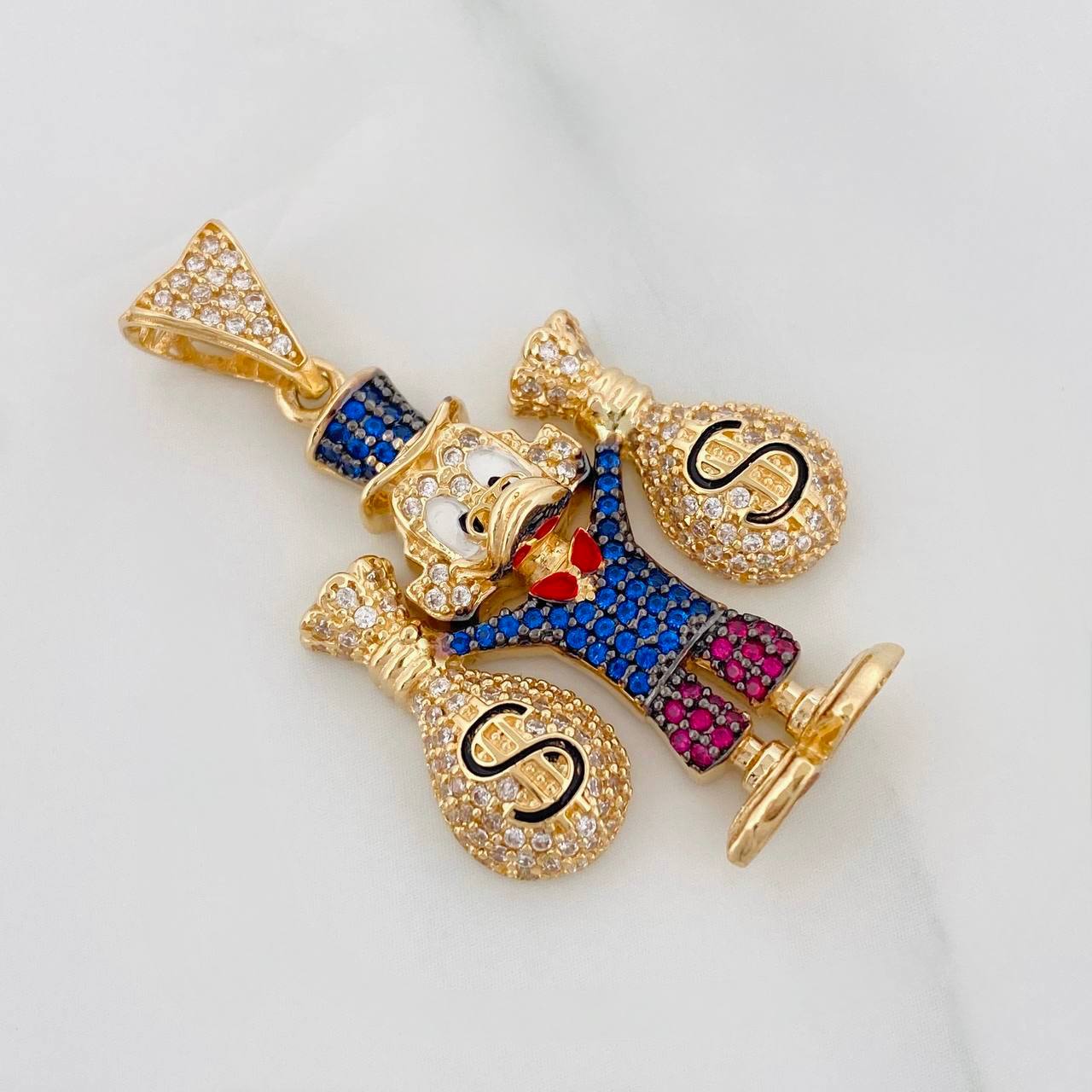Dije Pato Bolsas de Dinero 9.3g / 3.5cm Dos Oros Negro Amarillo 18K
