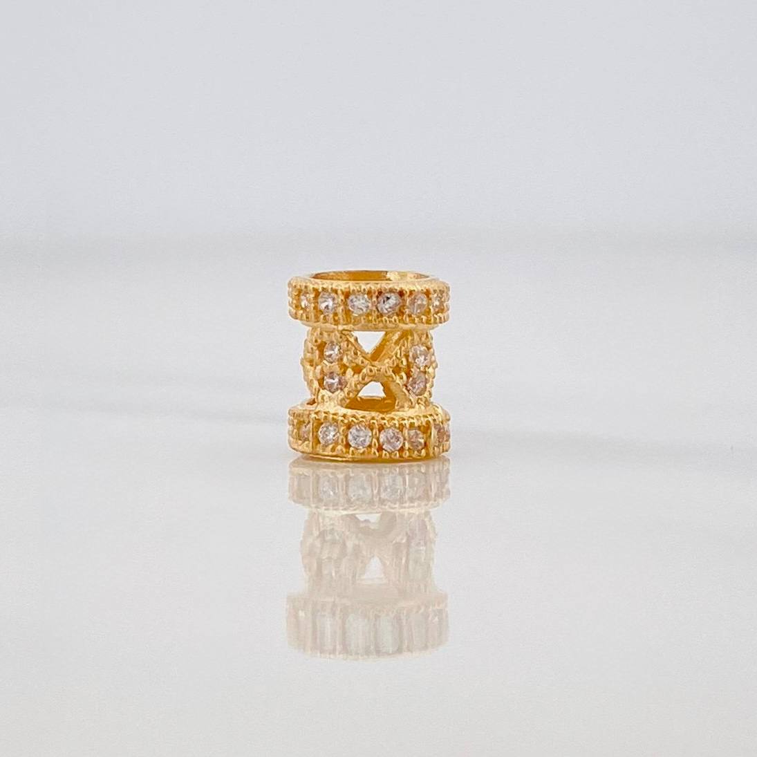 Herraje Cilindro Rombo 1.1g / 1.8cm Oro Amarillo 18K
