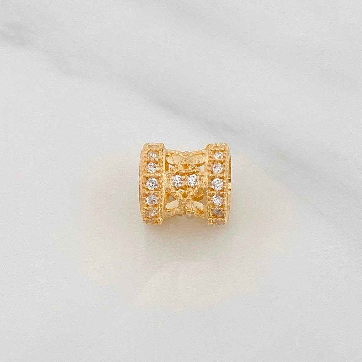 Herraje Cilindro Rombo 1.1g / 1.8cm Oro Amarillo 18K