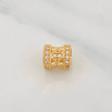 Herraje Cilindro Rombo 1.1g / 1.8cm Oro Amarillo 18K