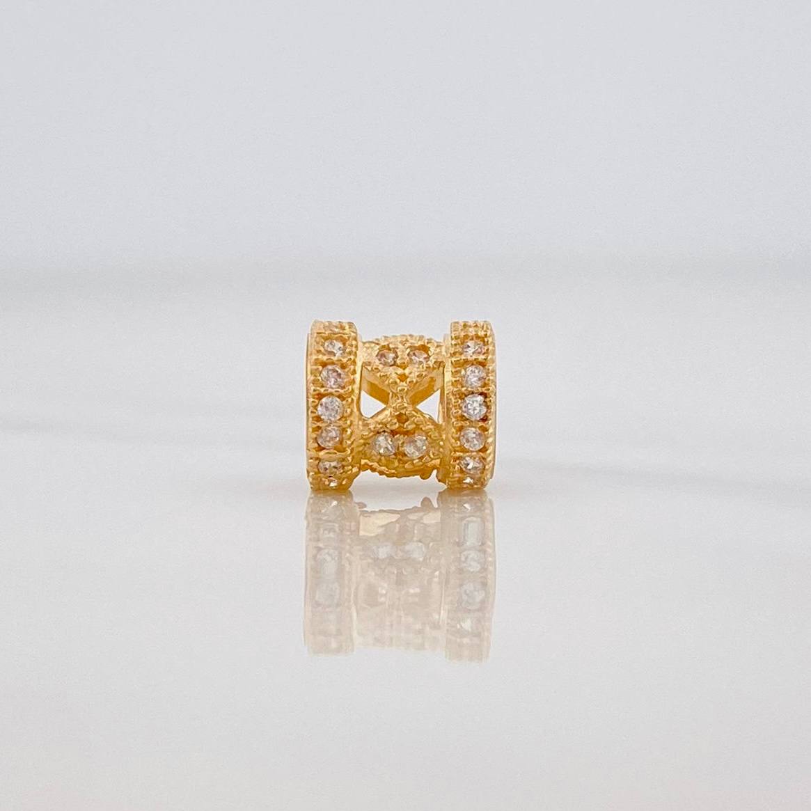 Herraje Cilindro Rombo 1.1g / 1.8cm Oro Amarillo 18K