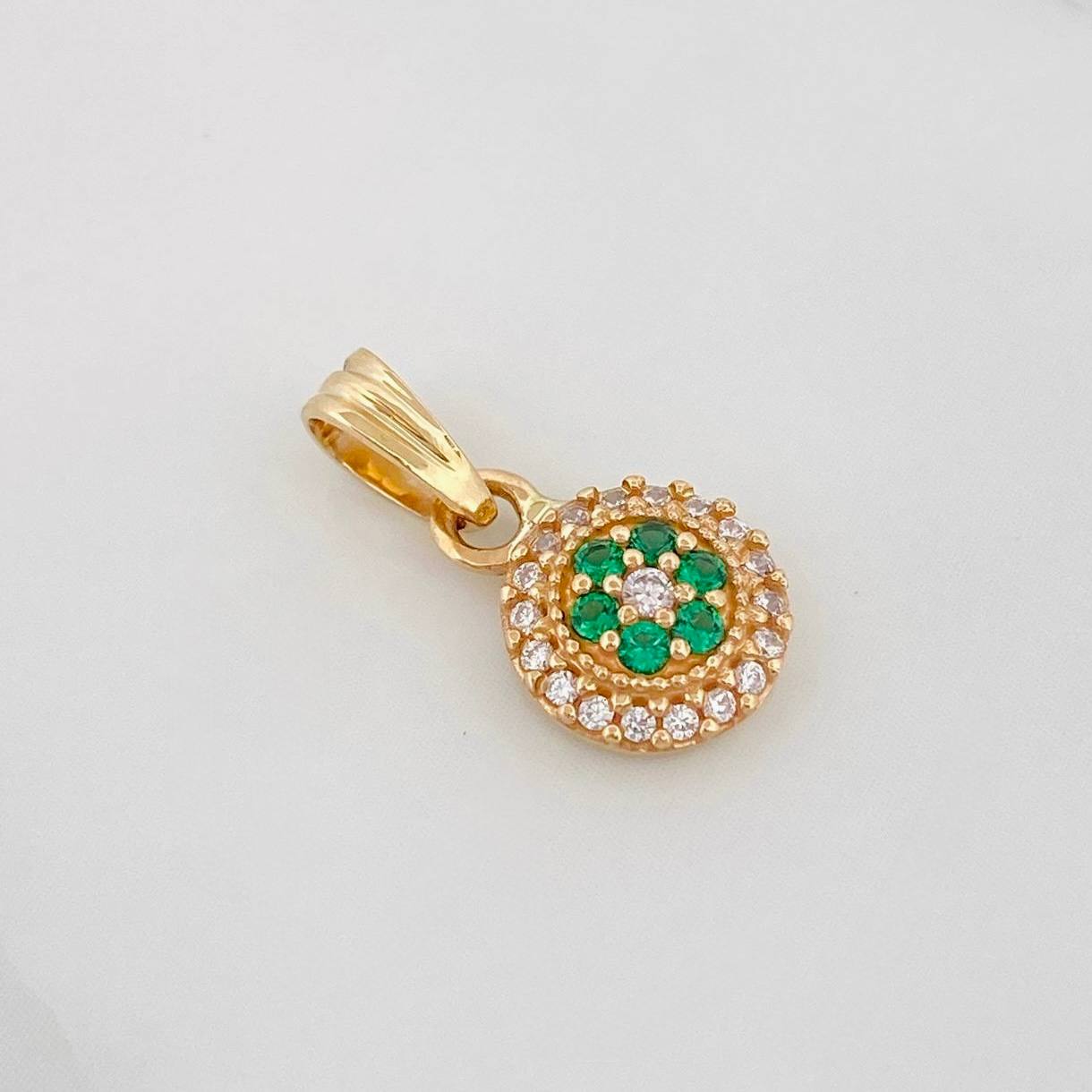 Dije Halo Tupido 0.95g / 1.5cm Oro Amarillo 18K