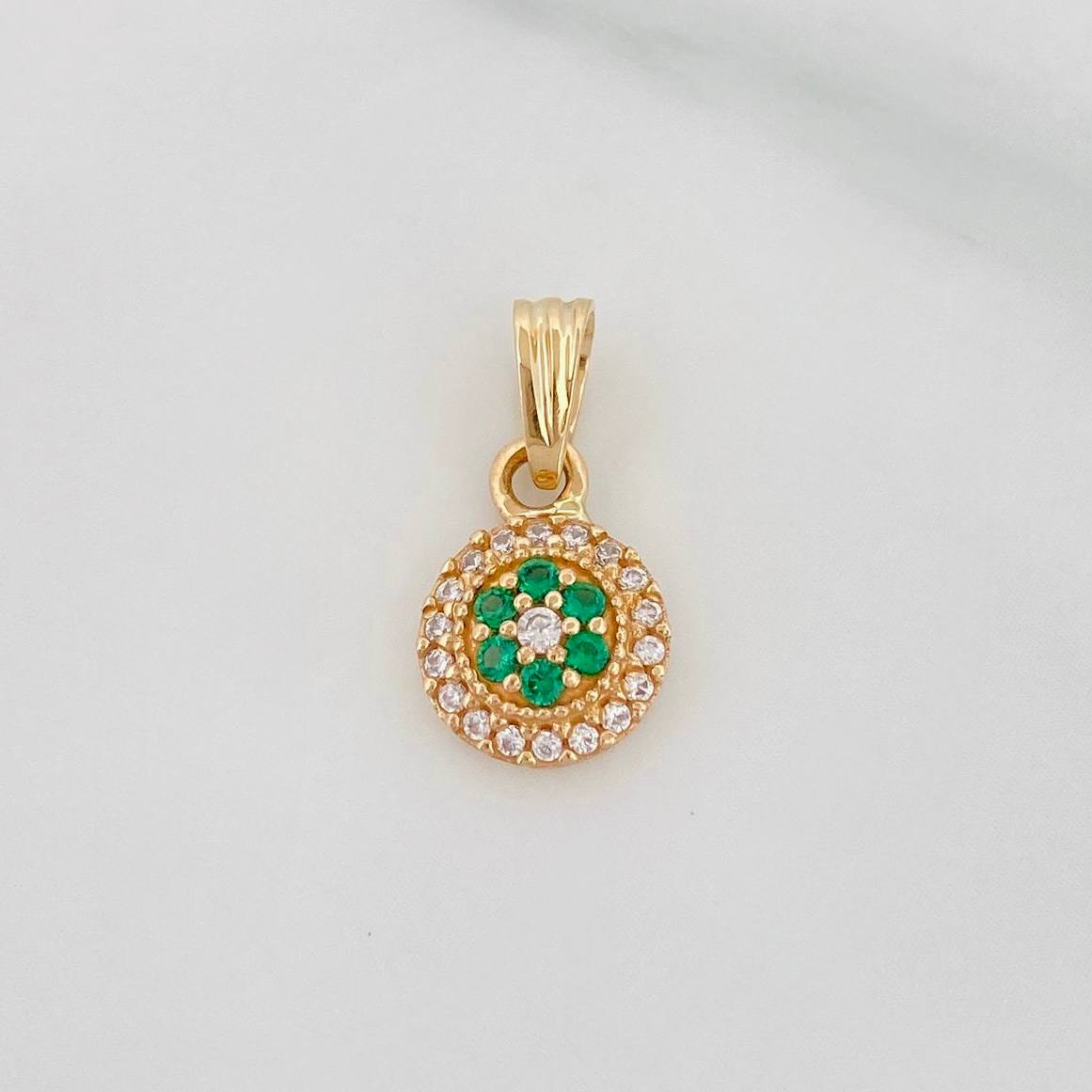 Dije Halo Tupido 0.95g / 1.5cm Oro Amarillo 18K